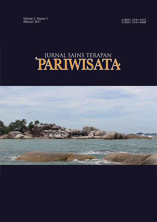 					View Vol. 2 No. 1 (2017): Jurnal Sains Terapan Pariwisata
				